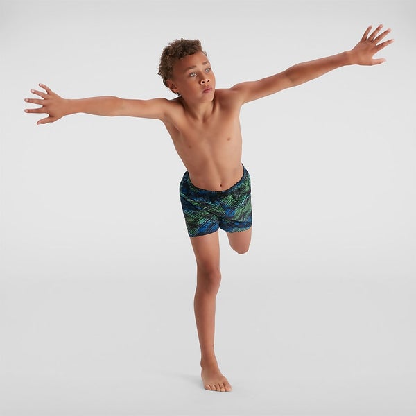Boys Printed 13 Watershort Black Blue Speedo