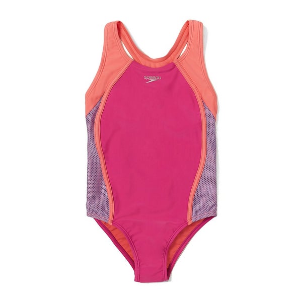 Speedo girls mesh splice thick strap one piece new arrivals swimsuit