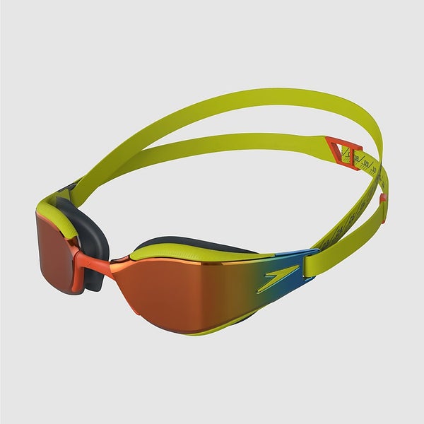 Adult Fastskin Hyper Elite Mirror Goggles Green Orange Speedo