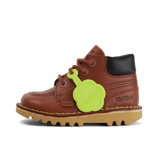 Infant Boys Kick Hi Roll Leather Tan Kickers
