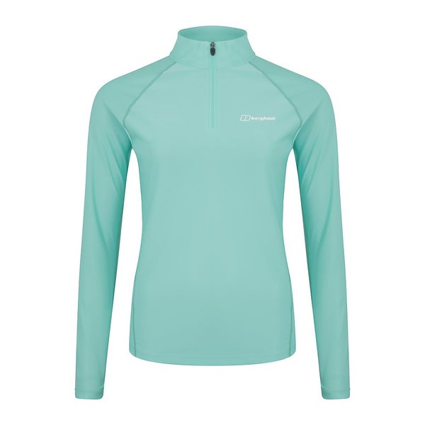 Women s 24 7 Long Sleeve Zip Base Layer Light Green Berghaus