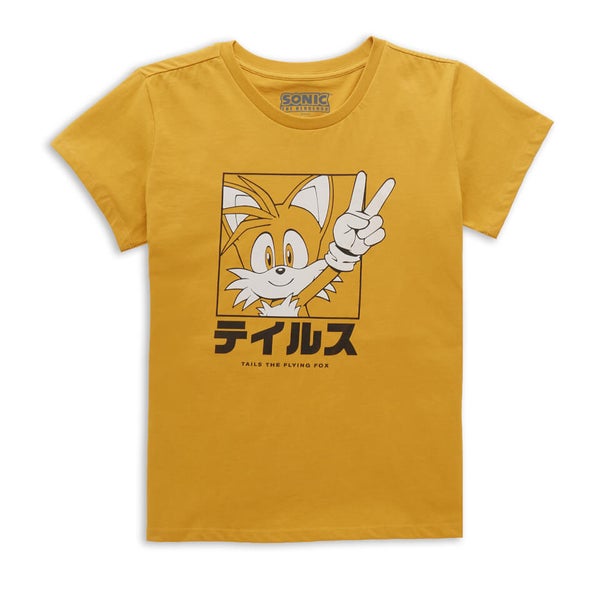 Sonic The Hedgehog Tails Katakana Women's T-Shirt - Mustard