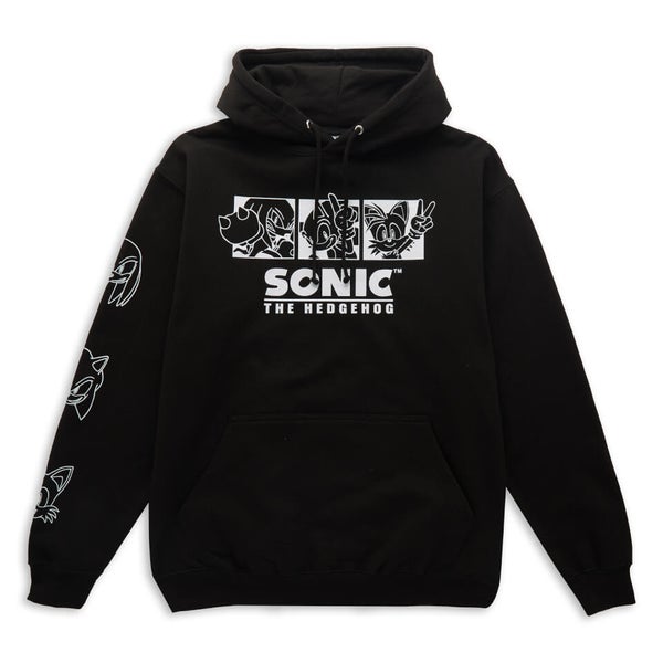 Sonic The Hedgehog Trio Hoodie Black Clothing Zavvi US