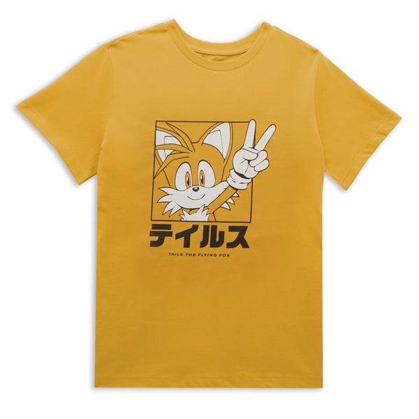 Sonic The Hedgehog Tails Katakana Men's T-Shirt - Mustard