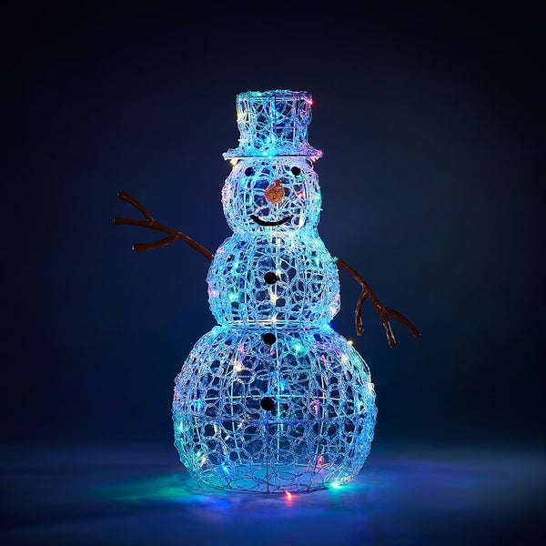 large outdoor acrylic snowman light