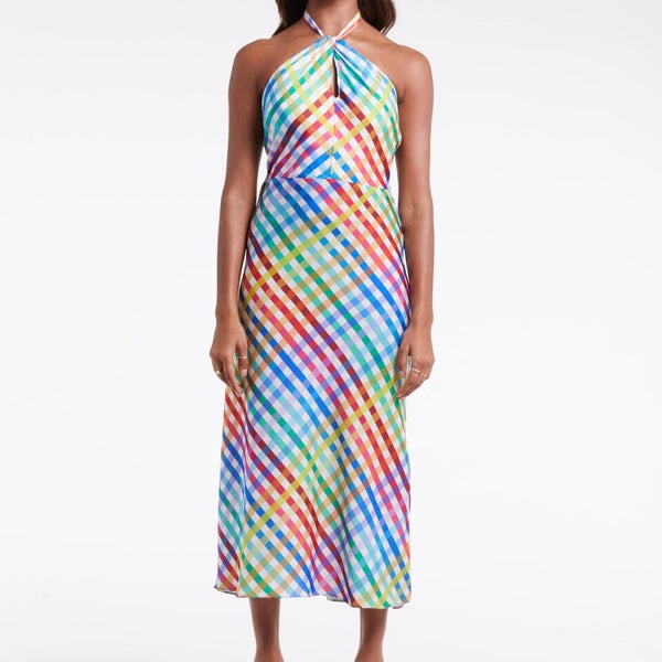 Never Fully Dressed Women's Summer Check Bay Dress - Multi