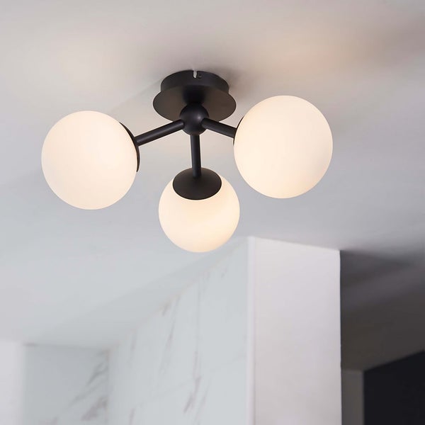 Pulsa Bathroom Semi Flush Light 3lt Black Homebase