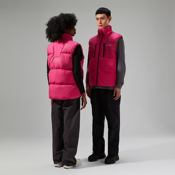 men pink puffer vest