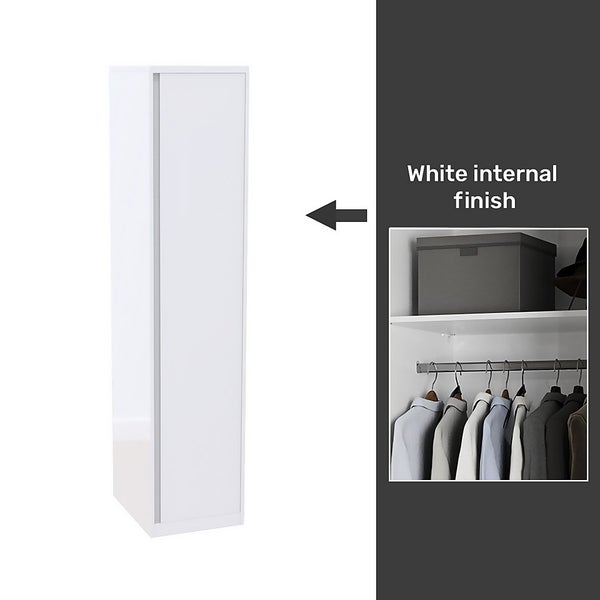 House Beautiful Escape Fitted Look Single Wardrobe White Carcass