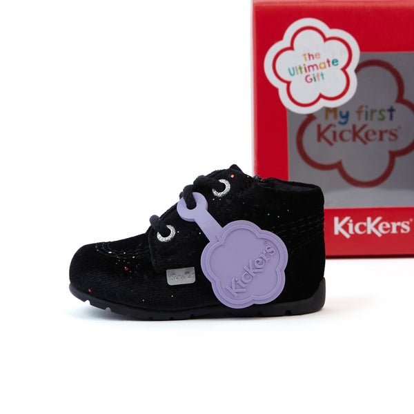 Baby Kick Hi Glitter Textile Velvet Black