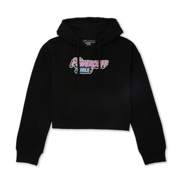 Girls black cropped hoodie new arrivals