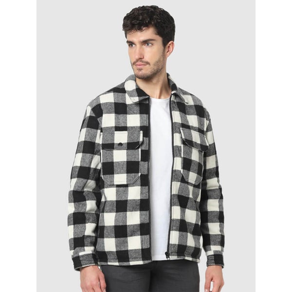 Mens black and white checkered jacket on sale