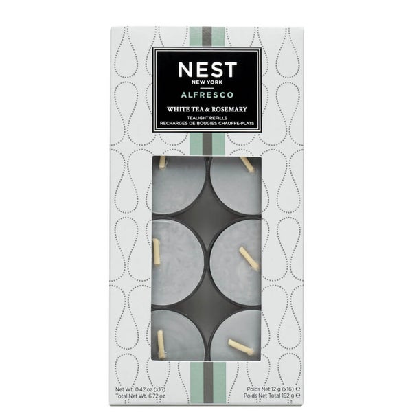 NEST New York White Tea and Rosemary Alfresco Tealight Refill 60g 0