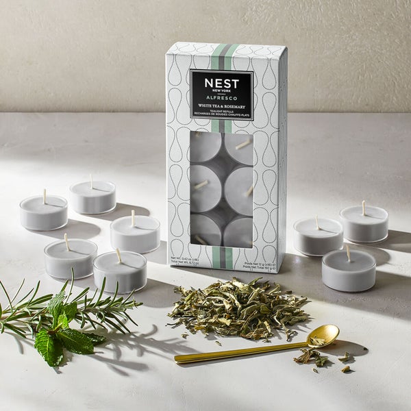 NEST New York White Tea and Rosemary Alfresco Tealight Refill 60g 1