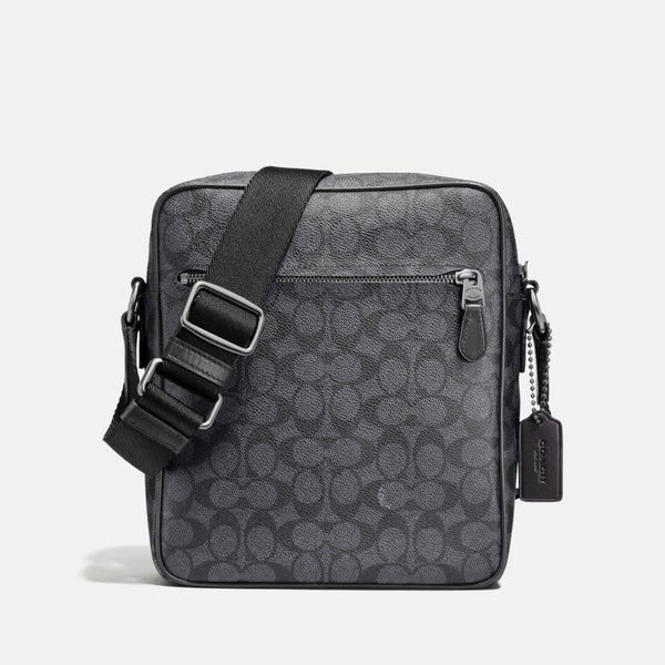 Coach Signature Metropolitan Flight Monogram Coated Canvas Bag