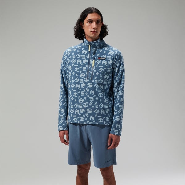 Unisex Prism Printed Trango Half Zip Fleece Blue Berghaus