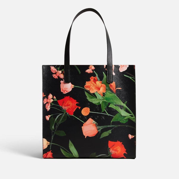 【TED BAKER】Floraff ロゴ フローラル トートバッグ Shop Floraff Floral Applique Extra Large Raffia Icon Bag