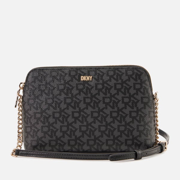 DKNY Bryant Dome Logo Print Faux Leather Crossbody Bag TheHut