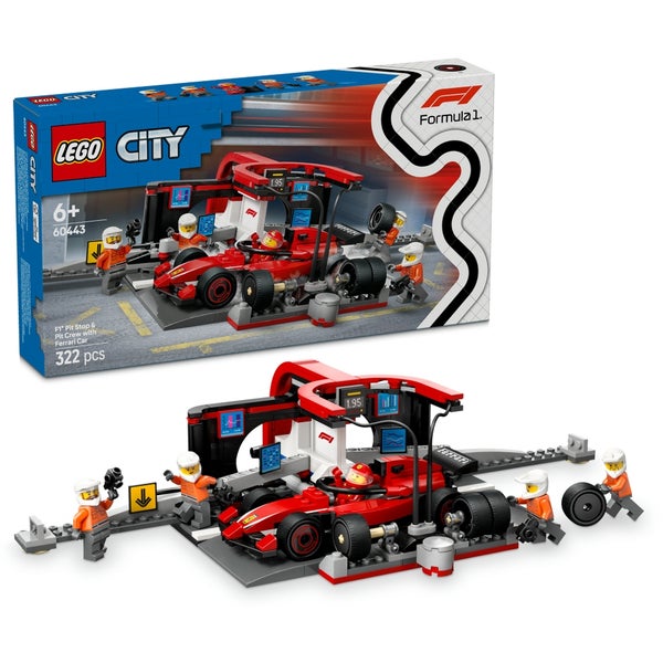 LEGO City F1 Pit Stop Pit Crew with Ferrari Car Racing Vehicle Toy 60443 Toys Zavvi Ireland