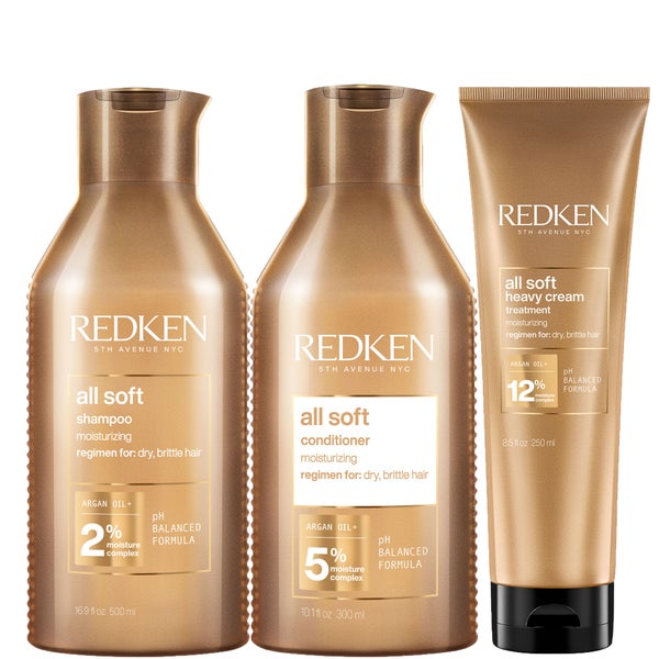 Pack de productos suavizantes REDKEN ALL SOFT - cabello grueso (3 productos)