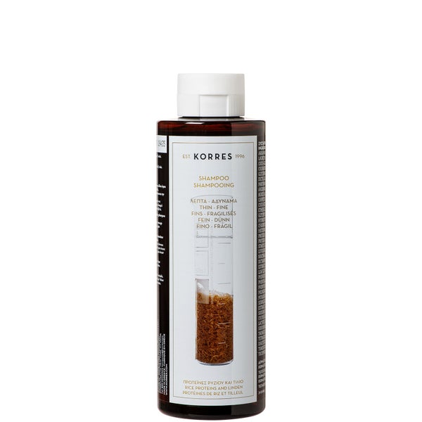 KORRES Natural Rice Proteins and Linden -shampoo ohuille hiuksille 250ml