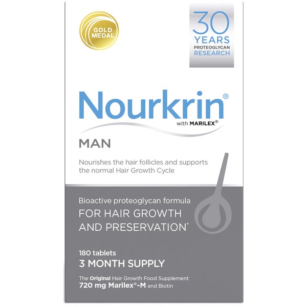 Pack de complementos alimentarios para cabello Nourkrin Man- 3 meses (180 comprimidos)