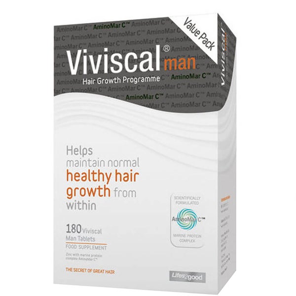 Viviscal Zinc and Flax Seed Hair Supplement Tablets for Men - 180 Tablets (3 Month Supply)