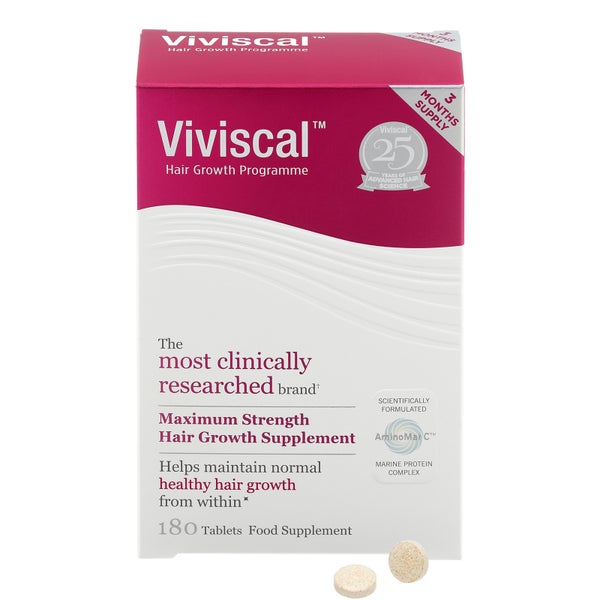 أقراص مكملات للشعر بالبيوتين والزنك للنساء من Viviscal - (180 قرصًا) (كمية تكفي لمدة 3 أشهر)