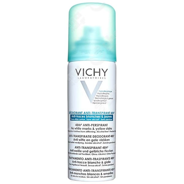 Vichy traitement anti-transpirant aérosol 48H anti-manches blanches et jaunes 125ml