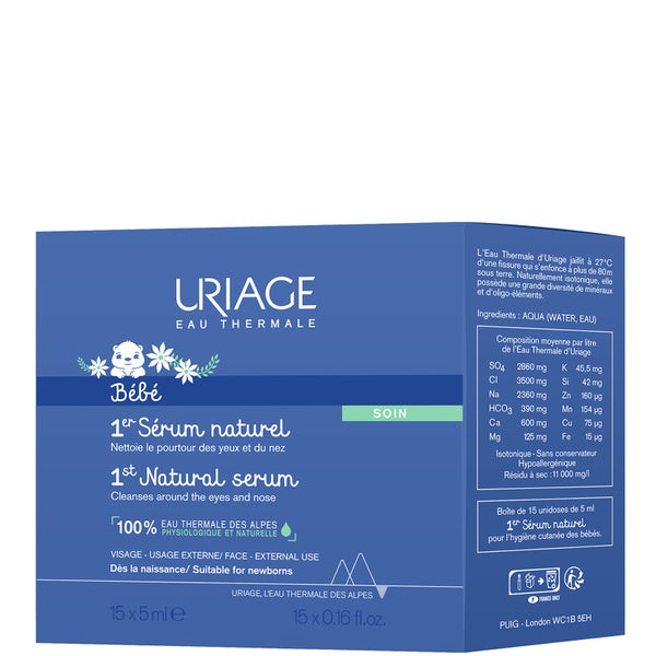Uriage Natural Decongestant Spray -nenätukoksia avaava ja silmiä puhdistava suihke (8 x 5ml)
