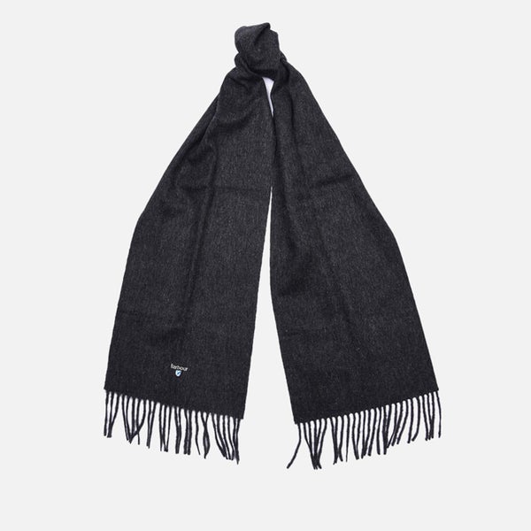 Barbour Men's Plain Lambswool Scarf - Charcoal