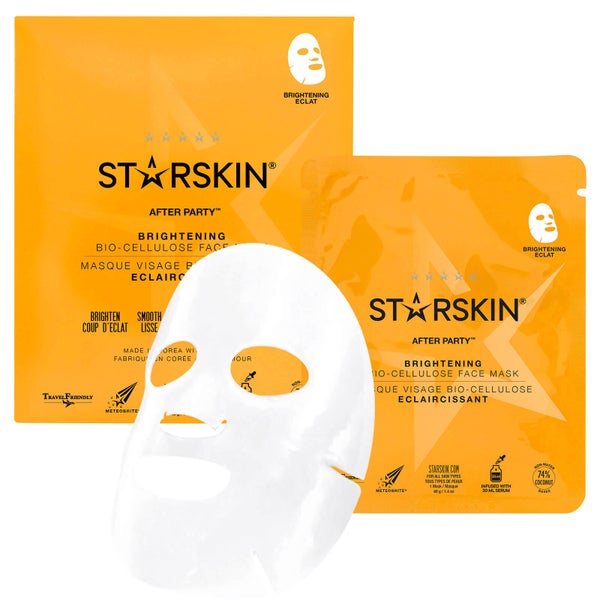 STARSKIN アフター パーティー™ ココナッツ バイオセルロース セカンド スキン ブライトニング フェイスマスク