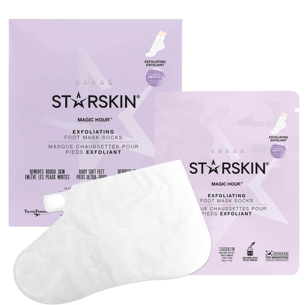 STARSKIN Magic Hour™ Exfoliating Double-Layer Foot Mask Socks(스타스킨 매직 아워™ 엑스폴리에이팅 더블 레이어 풋 마스크 삭스)