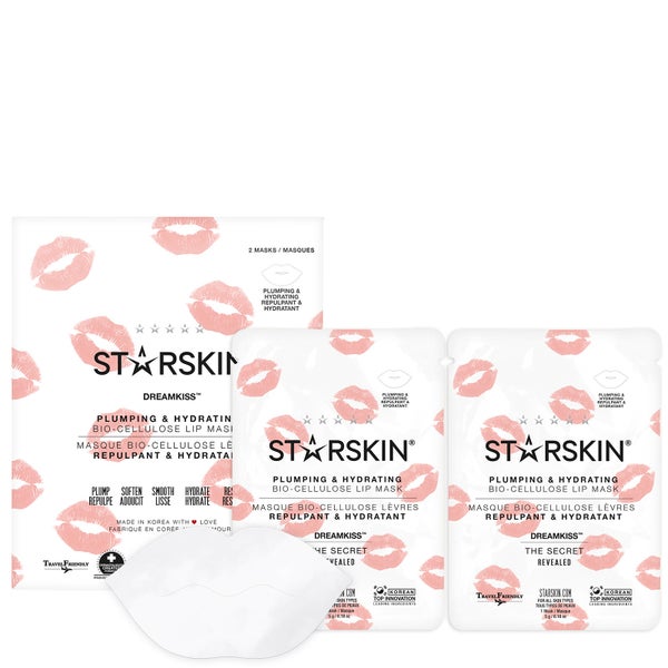 STARSKIN ドリームキス™ プランピング＆ハイドレーティング バイオセルロース リップ マスク (2枚入り)