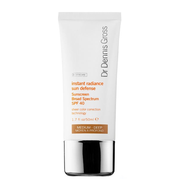 Dr Dennis Gross Skincare Instant Radiance Sun Defense Sunscreen Broad Spectrum SPF 40 - Medium-Deep 50ml