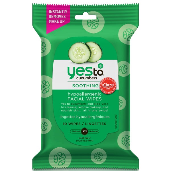 yes to Cucumbers Hypoallergenic Facial Wipes -kasvopyyhkeet (10 kpl pakkaus)