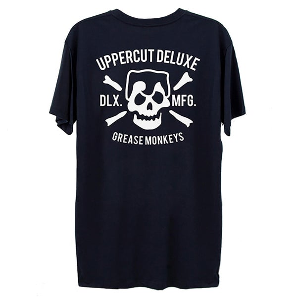 Uppercut Grease Monkey Lives T 恤 - 藍／白印刷
