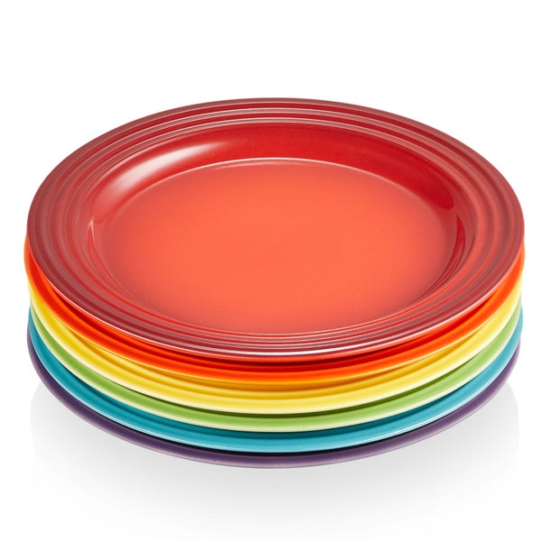 Le Creuset Stoneware Rainbow Plates (Set of 6)