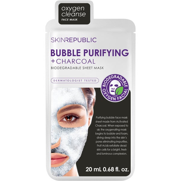 Тканевая маска для лица с древесным углем Skin Republic Bubble Purifying + Charcoal Face Mask