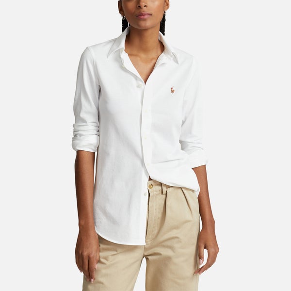 Polo Ralph Lauren Slim-Fit Oxfordhemd aus Baumwollstrick - White