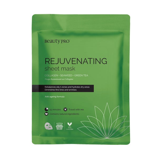 Омолаживающая коллагеновая маска с экстрактом зеленого чая BeautyPro Rejuvenating Collagen Sheet Mask with Green Tea Extract