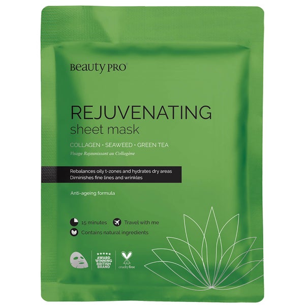 BeautyPro Rejuvenating Collagen Sheet Mask พร้อมสารสกัดจากชาเขียว