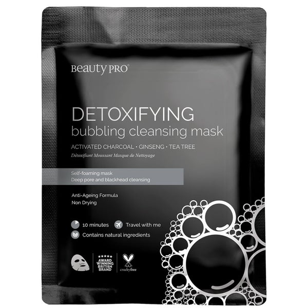 BeautyPro Detoxifying Foaming Cleansing Sheet Mask with Activated Charcoal(뷰티프로 디톡시파잉 포밍 클렌징 시트 마스크 위드 액티베이티드 차콜)