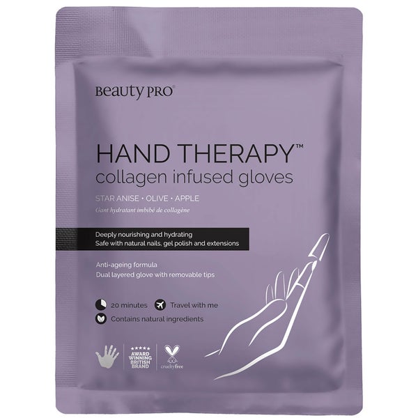 BeautyPro Hand Therapy Collagen Infused Glove with Removable Finger Tips (ét par)