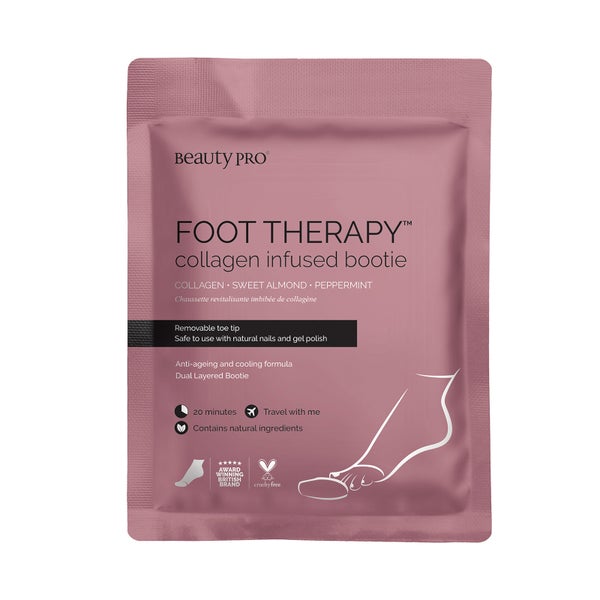 BeautyPro Foot Therapy Collagen Infused Bootie with Removable Toe Tips(뷰티프로 풋 테라피 콜라겐 인퓨즈드 부티 위드 리무버블 토 팁, 1쌍)