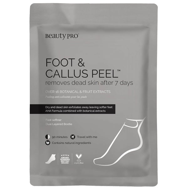 BeautyPro peeling piedi per i calli con più di 17 estratti di frutta e piante (1 paio)