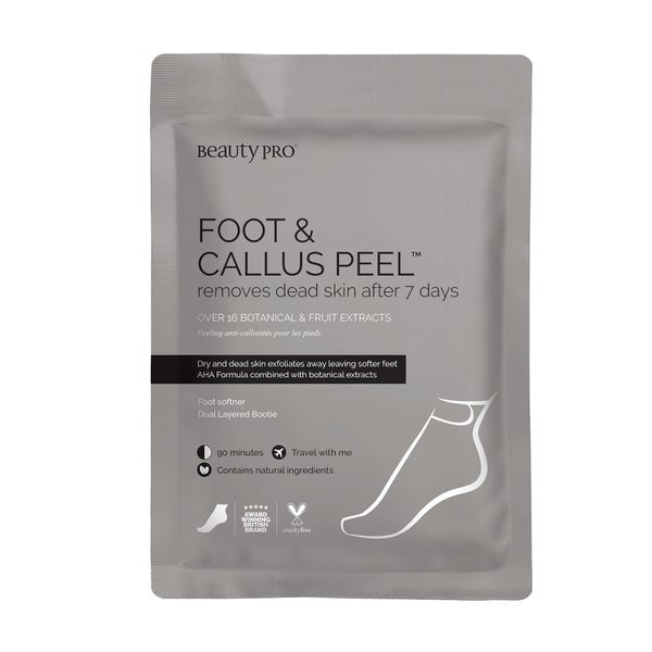 BeautyPro peeling piedi per i calli con più di 17 estratti di frutta e piante (1 paio)