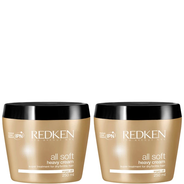 Redken All Soft Heavy Cream Duo odżywcza maska do włosów suchych i łamliwych - zestaw 2 sztuk (2 x 250 ml)