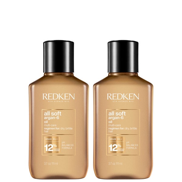 Redken All Soft Argan-6 Oil Duo (2 x 111ml) (Worth $106.00)