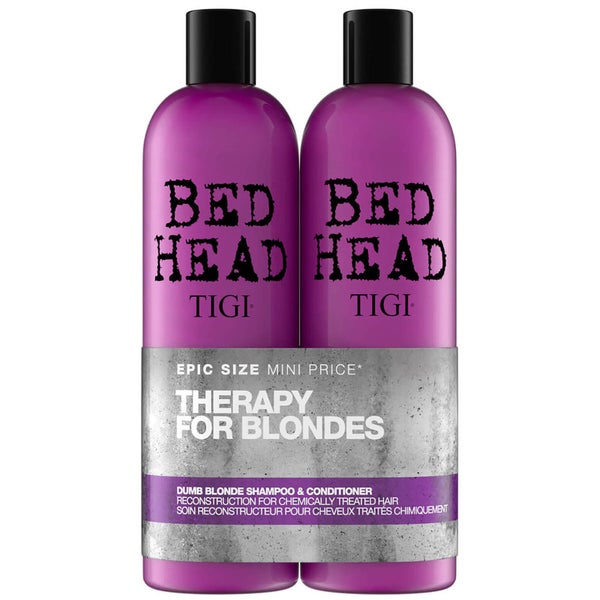 TIGI Bed Head Dumb Blonde Repair Shampoo & Reconstructor for Coloured Hair 2 x 750 ml